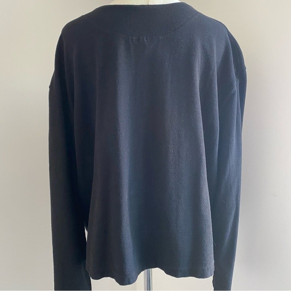 Eleven Stitch Design Top Jacket Black Long Sleeve 100% Cotton Large L - Picture 9 of 10